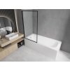 MEXEN/S - Vega obdélníková vana 170 x 70 cm s panelem  + vanová zástěna 70 cm,  černá  vzor fix 550117070X9307007070