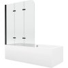 MEXEN/S - Cube obdélníková vana 180 x 80 cm s panelem  + vanová zástěna 120 cm, transparent,  černá 550518080X9012037000