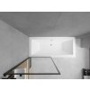 MEXEN/S - Cube obdélníková vana 180 x 80 cm s panelem  + vanová zástěna 70 cm,  černá  vzor fix 550518080X9307007070