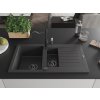 MEXEN/S - Matias granitový dřez 1.5 s odkapávačem včetně baterie Carla, černá kropenatá 6502-76-670700-70-B