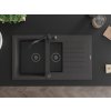 MEXEN/S - Matias granitový dřez 1.5 s odkapávačem včetně baterie Carla, černá kropenatá 6502-76-670700-70-B