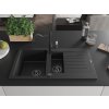 MEXEN/S - Matias granitový dřez 1.5 s odkapávačem včetně baterie Carla, černá 6502-77-670700-70-B