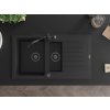 MEXEN/S - Matias granitový dřez 1.5 s odkapávačem včetně baterie Carla, černá 6502-77-670700-70-B