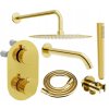 MEXEN/S - Kai DR70 podomítkový vanový SET s výtokovou hubicí + slim sprcha 30 cm, zlatý 77602DR70301-50