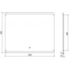 MEXEN - Nida zrcadlo s osvětlením 100 x 80 cm, LED 600 9806-100-080-611-00