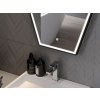 MEXEN - Orla zrcadlo s osvětlením 60 x 80 cm, LED 6000K, černý rám 9815-060-080-611-70