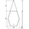 MEXEN - Orla zrcadlo s osvětlením 60 x 80 cm, LED 6000K, černý rám 9815-060-080-611-70
