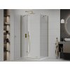 MEXEN/S - Roma sprchový kout otevírací 110x90, sklo transparent, zlatá + vanička 854-110-090-50-00-4010