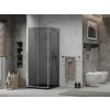 MEXEN/S - Lima sprchový kout zalamovací dveře 80 x 80, grafit, chrom + Flat černá vanička se sifonem 856-080-080-01-40-4070