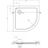 MEXEN/S - Flat sprchová vanička čtvrtkruhová slim 70 x 70, černá + černý sifon 41707070B