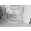 MEXEN/S - Rio čtvrtkruhový sprchový kout 80 x 80, pasy, chrom + vanička se sifonem Flat, bílá 863-080-080-01-20-4110