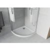 MEXEN/S - Rio čtvrtkruhový sprchový kout 80 x 80, pasy, chrom + vanička se sifonem Flat, bílá 863-080-080-01-20-4110