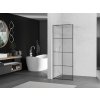 MEXEN/S - KIOTO Sprchová zástěna WALK-IN 70 x 200, transparent/černý vzor 8 mm, bílá 800-070-101-20-77