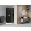 MEXEN/S - Rio sprchový kout čtvrtkruh 70 x 70, grafit, zlatá + vanička Rio,  bílá - 863-070-070-50-40-4710 863-070-070-50-0-4710