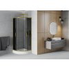 MEXEN/S - Rio sprchový kout čtvrtkruh 70 x 70, grafit, zlatá + vanička Rio,  bílá - 863-070-070-50-40-4710 863-070-070-50-0-4710