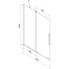 MEXEN/S - Velar Dvoukřídlá posuvná vanová zástěna 85 x 150 cm, transparent, chrom 896-085-000-01-01