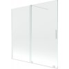 MEXEN/S - Velar Dvoukřídlá posuvná vanová zástěna 160 x 150 cm, transparent, bílá 896-160-000-01-20