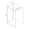 MEXEN/S - Kioto Sprchová zástěna WALK-IN 125 x 90, transparent, černá 800-125-212-70-00-090