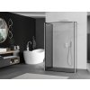MEXEN/S - Kioto Sprchová zástěna WALK-IN 90 x 90 x 40 cm, černý vzor, bílá 800-090-090-221-20-70-040
