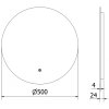 MEXEN - Erg zrcadlo s osvětlením 50 cm, LED 6000K, 9823-050-050-611-00