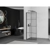 MEXEN/S - Kioto L Sprchová zástěna WALK-IN 70 x 200, černý vzor, černá 800-070-103-70-77