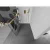 MEXEN/S - Kioto+ Sprchová zástěna WALK-IN s poličkou a držákem ručníků 100 x 200 cm, bílý vzor, zlatá kartáčovaná 800-100-121-55-97