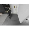 MEXEN/S - Kioto+ Sprchová zástěna WALK-IN s poličkou a držákem ručníků 110 x 200 cm, černý vzor, zlatá kartáčovaná 800-110-121-55-77