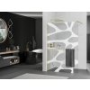 MEXEN/S - Kioto+ Sprchová zástěna WALK-IN s poličkou a držákem ručníků 110 x 200 cm, bílý vzor, zlatá kartáčovaná 800-110-121-55-97
