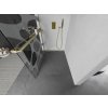 MEXEN/S - Kioto+ Sprchová zástěna WALK-IN s poličkou a držákem ručníků 110 x 200 cm, bílý vzor, zlatá kartáčovaná 800-110-121-55-97