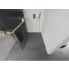MEXEN/S - Kioto+ Sprchová zástěna WALK-IN s poličkou a držákem ručníků 100 x 200 cm, proužky, zlato kartáčovaná 800-100-121-55-09