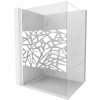 MEXEN/S - Kioto+ Sprchová zástěna WALK-IN s poličkou a držákem ručníků 110 x 200 cm, bílý vzor, bílá 800-110-121-20-85