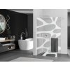 MEXEN/S - Kioto+ Sprchová zástěna WALK-IN s poličkou a držákem ručníků 110 x 200 cm, bílý vzor, bílá 800-110-121-20-97