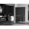 MEXEN/S - Kioto+ Sprchová zástěna WALK-IN s poličkou a držákem ručníků 110 x 200 cm, zrcadlové, bílá 800-110-121-20-50