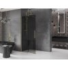 MEXEN/S - Velar Sprchová zástěna posuvná Walk-in 70 x 200 cm, grafit 8 mm, zlato 871-070-000-43-50