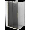 MEXEN/S - Velar Sprchová zástěna posuvná Walk-in 75 x 200 cm, grafit 8 mm, zlato 871-075-000-43-50