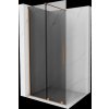 MEXEN/S - Velar Sprchová zástěna posuvná Walk-in 100 x 200 cm, grafit 8 mm, měď kartáčovaná 871-100-000-43-65