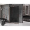 MEXEN/S - Velar Sprchová zástěna posuvná Walk-in 130 x 200 cm, grafit 8 mm, měď kartáčovaná 871-130-000-43-65