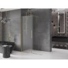 MEXEN/S - Velar Sprchová zástěna posuvná Walk-in 160 x 200 cm, dekor 8 mm, zlato 871-160-000-33-50