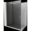 MEXEN/S - Velar Sprchová zástěna posuvná Walk-in 160 x 200 cm, grafit 8 mm, zlato 871-160-000-43-50