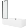 MEXEN/S - Cube obdélníková vana 170 x 80 cm s panelem + vanová zástěna 60 cm, černá vzor 550517080X9506007070