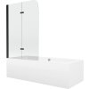 MEXEN/S - Cube obdélníková vana 180 x 80 cm s panelem  + vanová zástěna 80 cm, transparent,  černá 550518080X9008027000