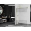 MEXEN/S - Kioto Sprchová zástěna WALK-IN 70 x 200, transparent/dekor 8 mm, zlatá kartáčovaná 800-070-101-55-35
