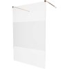MEXEN/S - KIOTO samostatně stojící sprchová zástěna 100 x 200, transparent/matné sklo 8 mm, růžové zlato 800-100-002-60-35
