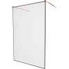 MEXEN/S - KIOTO samostatně stojící sprchová zástěna 100 x 200, transparent/černá vzor 8 mm, růžové zlato 800-100-002-60-70