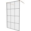 MEXEN/S - KIOTO samostatně stojící sprchová zástěna 100 x 200, transparent/černá vzor 8 mm, růžové zlato 800-100-002-60-77