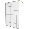 MEXEN/S - KIOTO samostatně stojící sprchová zástěna 100 x 200, transparent/černá vzor 8 mm, růžové zlato 800-100-002-60-78