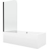 MEXEN/S - Cube obdélníková vana 180 x 80 cm s panelem  + vanová zástěna 70 cm, transparent,  černá 550518080X9007017000