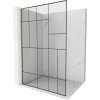 MEXEN/S - Kioto L Sprchová zástěna WALK-IN 90 x 200, černý vzor, zlato 800-090-103-50-78