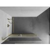 MEXEN/S - Kioto+ L Sprchová zástěna WALK-IN s poličkou a držákem ručníků 70 x 200 cm, transparent/dekor, zlatá 800-070-123-50-35