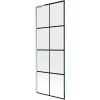 MEXEN/S - Next L vanová zástěna FIX 70 x 150 cm, černá vzor, nikl kartáčovaná 895-070-000-03-77-97